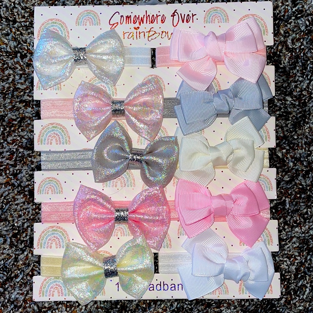NWT 10 little girls hair bows
